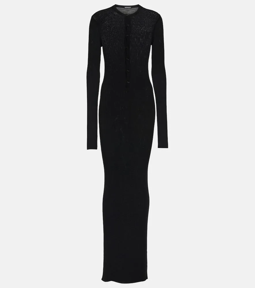 Ann Demeulemeester Ribbed-knit wool maxi dress