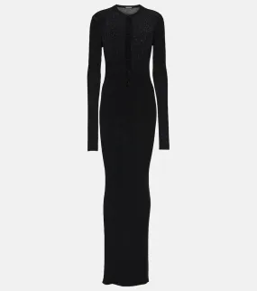 Ann Demeulemeester Ribbed-knit wool maxi dress