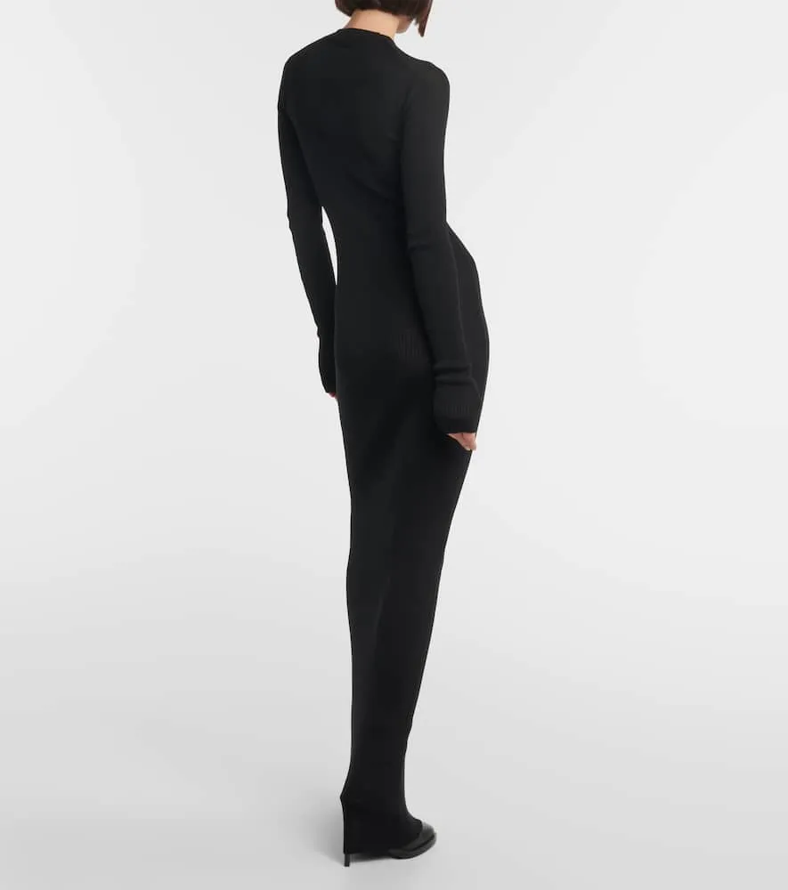 Ann Demeulemeester Ribbed-knit wool maxi dress