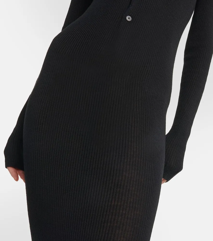 Ann Demeulemeester Ribbed-knit wool maxi dress