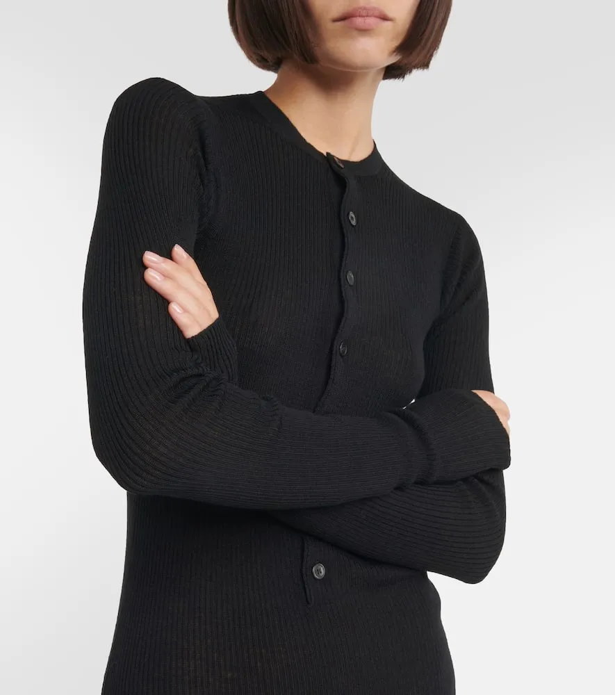 Ann Demeulemeester Ribbed-knit wool maxi dress