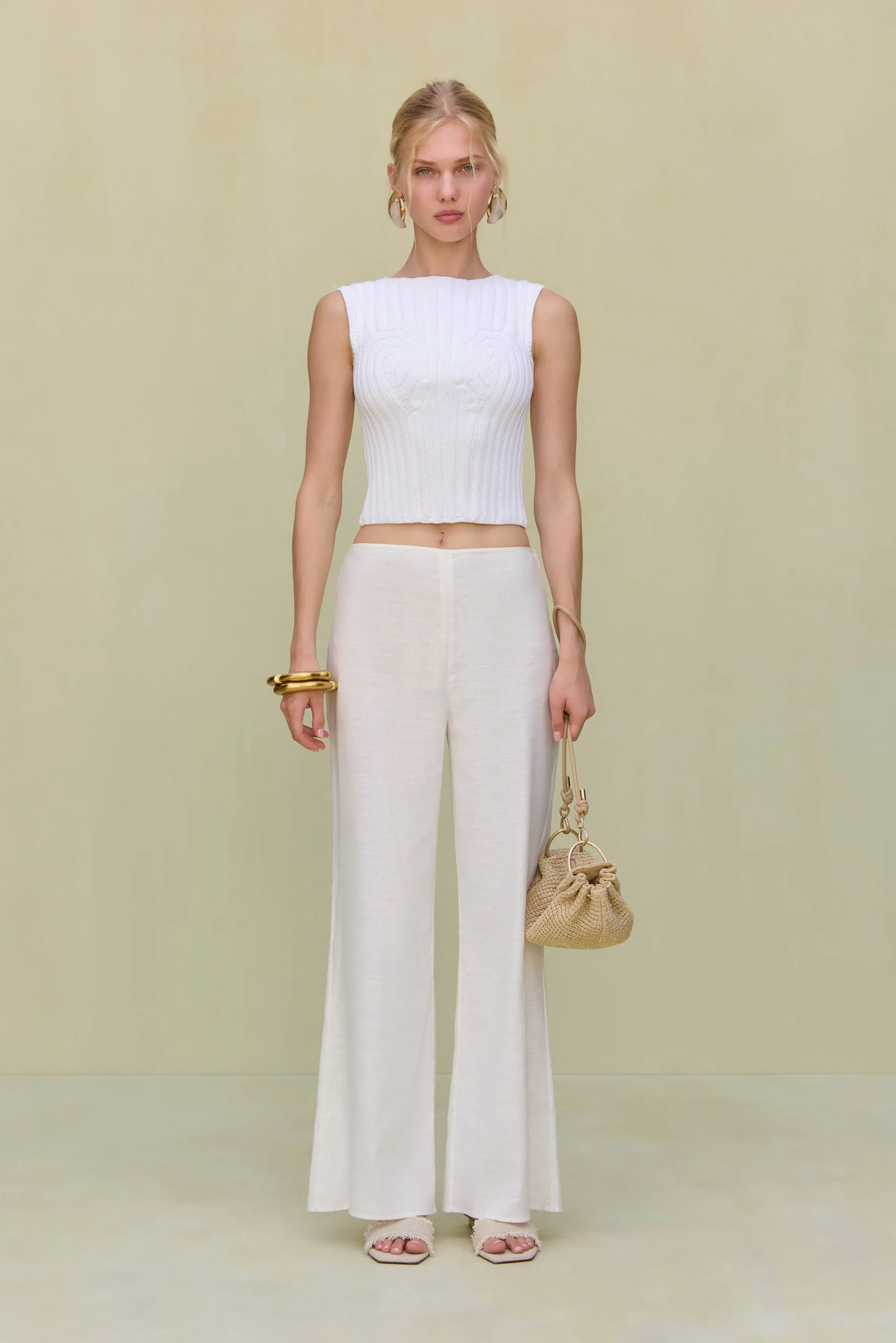 Anzu Knit Top Off White