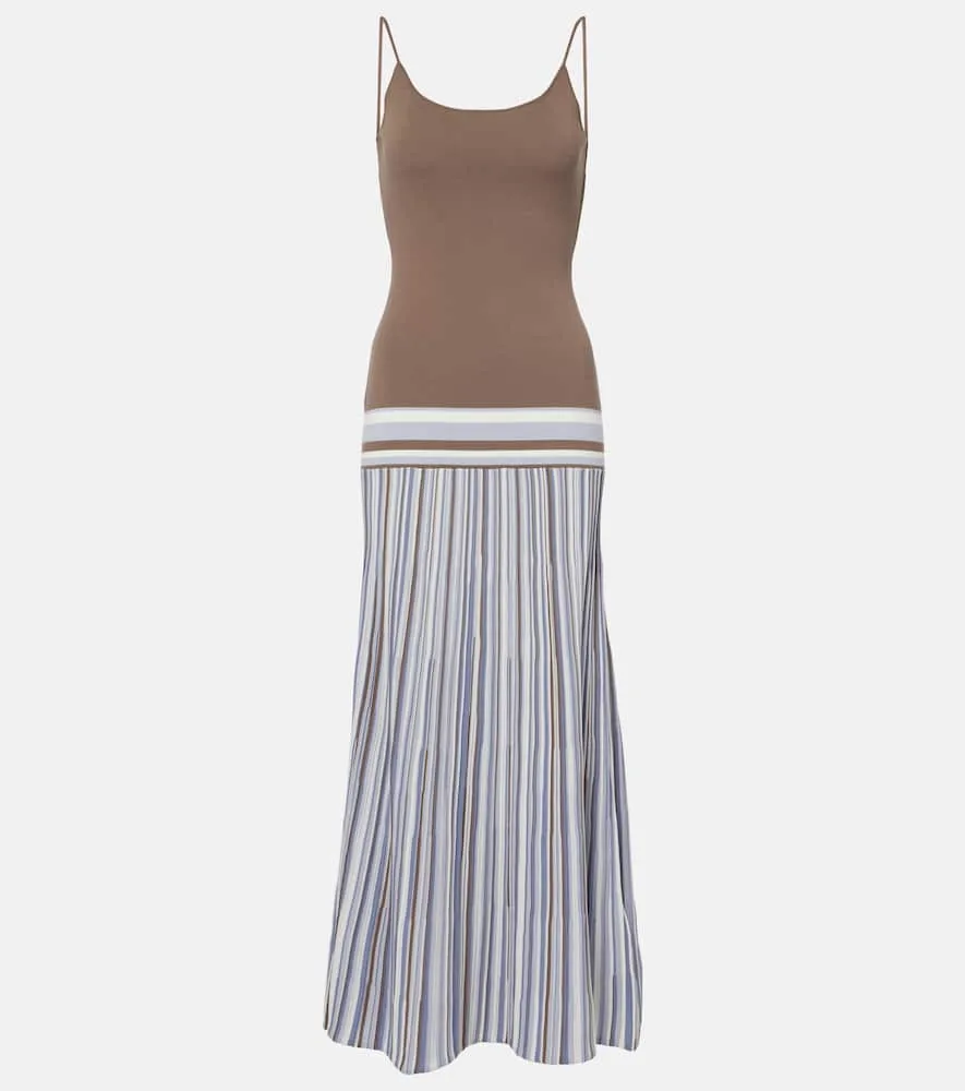 Faithfull Citara striped cotton-blend maxi dress