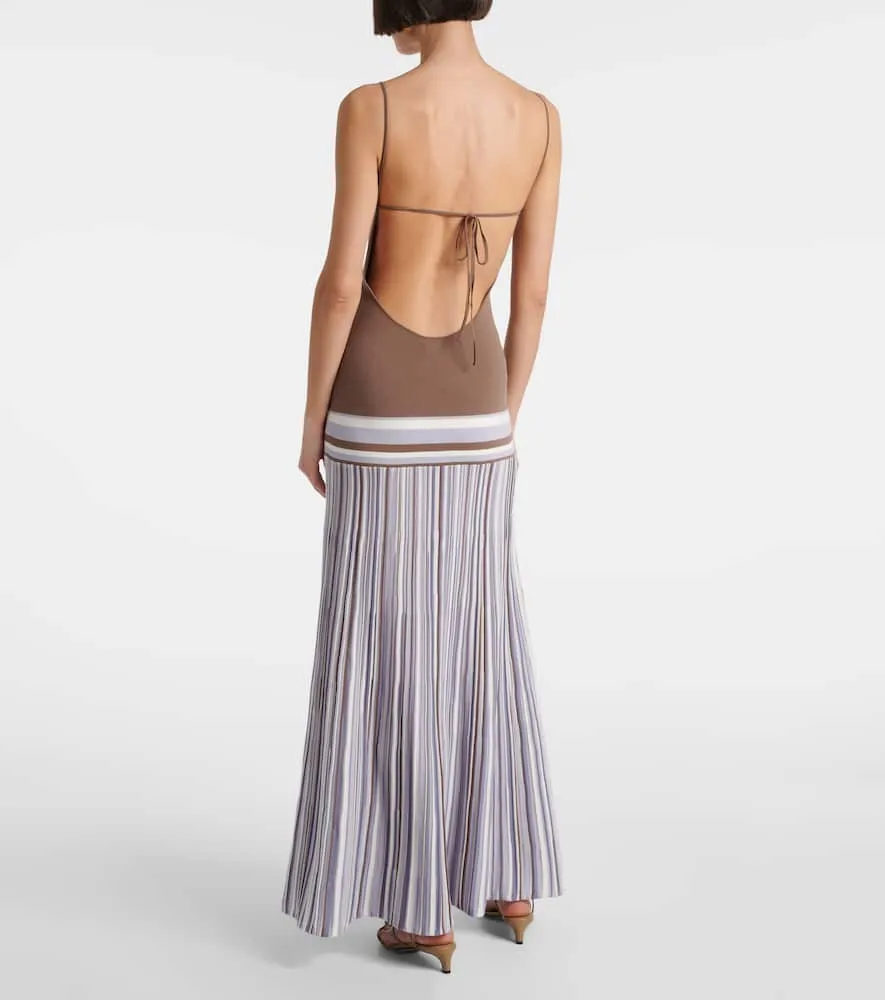Faithfull Citara striped cotton-blend maxi dress