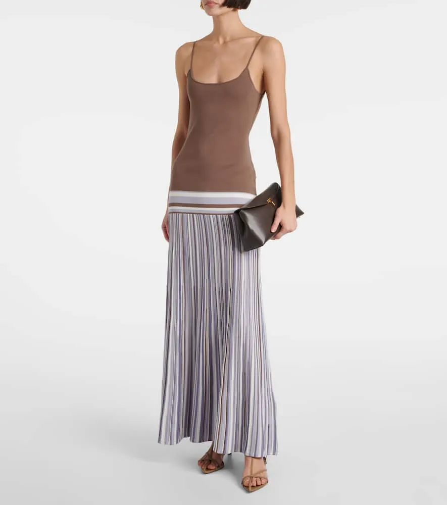 Faithfull Citara striped cotton-blend maxi dress
