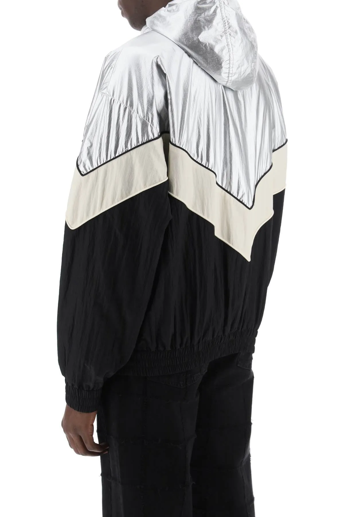 Golden goose lens patchwork jacket GMP01828 P001454 SILVER DARK PAPYRUS BLACK