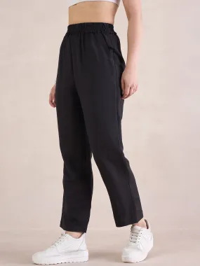 Linen Blend Black Chinos