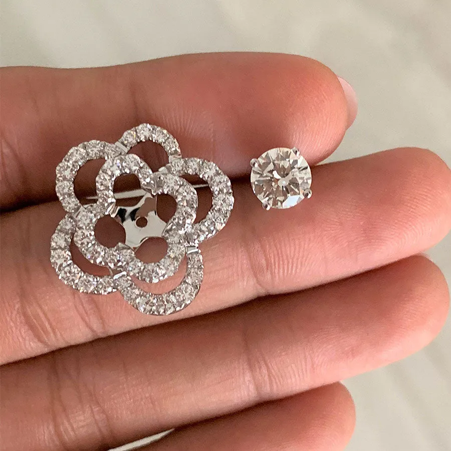 Studs with Flower Jacket