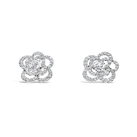 Studs with Flower Jacket